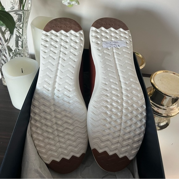 Cole Haan Grand Pro Tennis brown leather and white sole sneakers - Picture 5 of 8